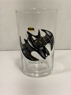 Vintage 1989 Batman Batwing DC Comics Collectible Drinking Glass
